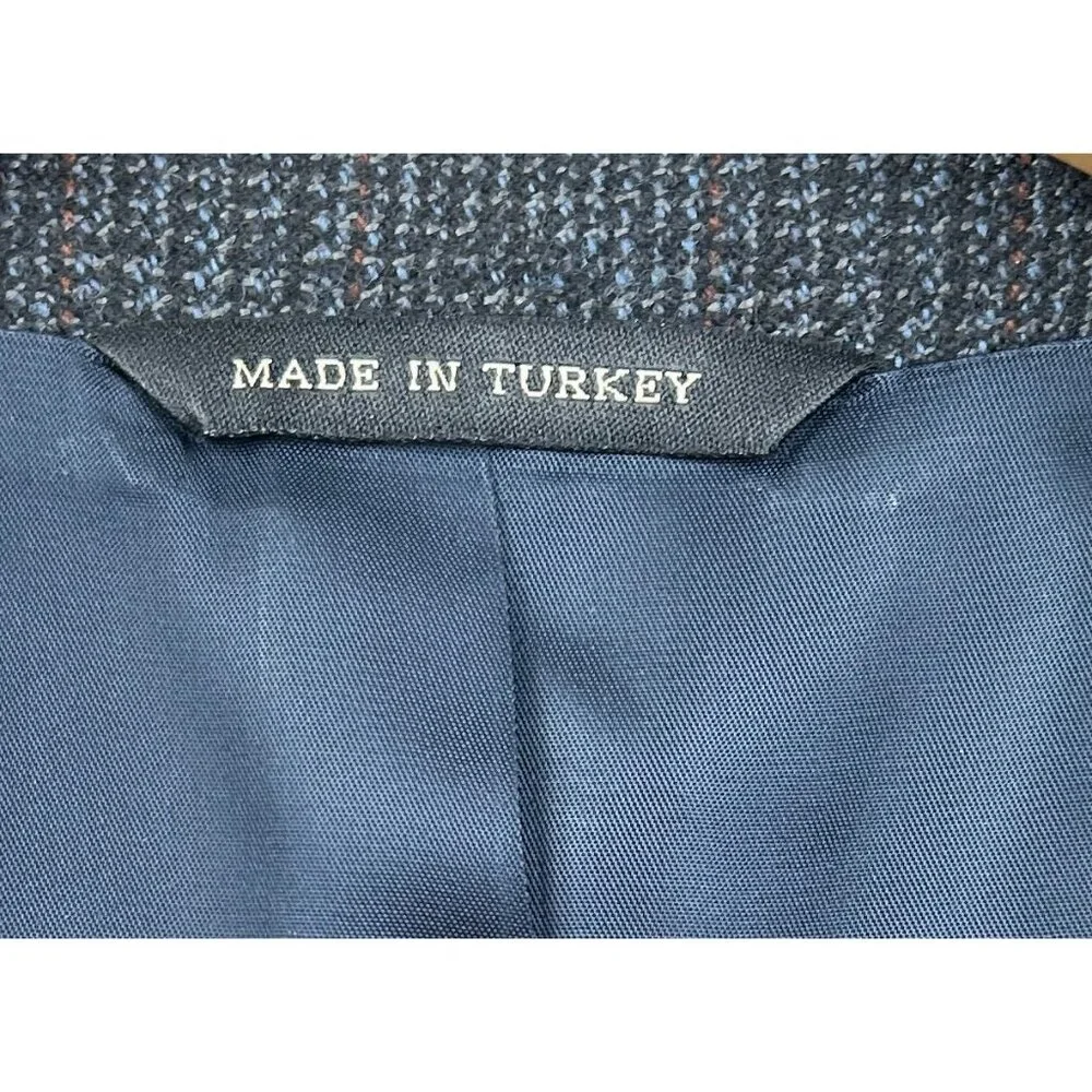 Joseph & Feiss Blazer Mens 44 100%‎ Lambswool Blazer Gray Glen Plaid Sport Coat